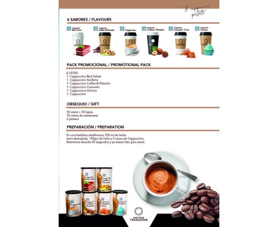 sabores y preparación para restaurante de cappuccino frío