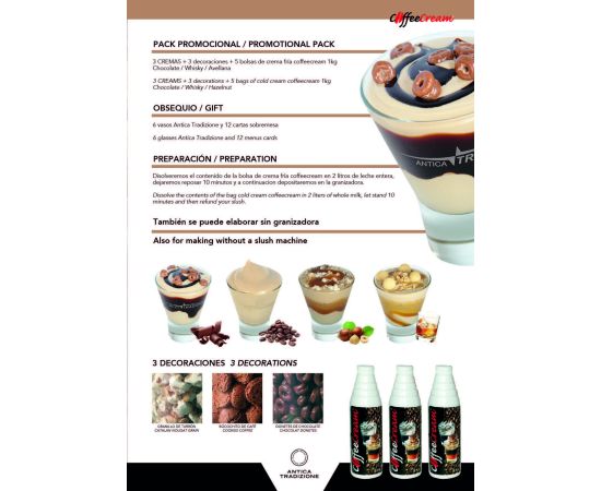 tipos de crema fría de café